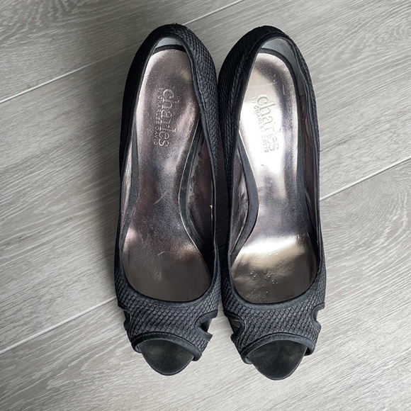Charles David black net peeptoe heels - Picture 6 of 7